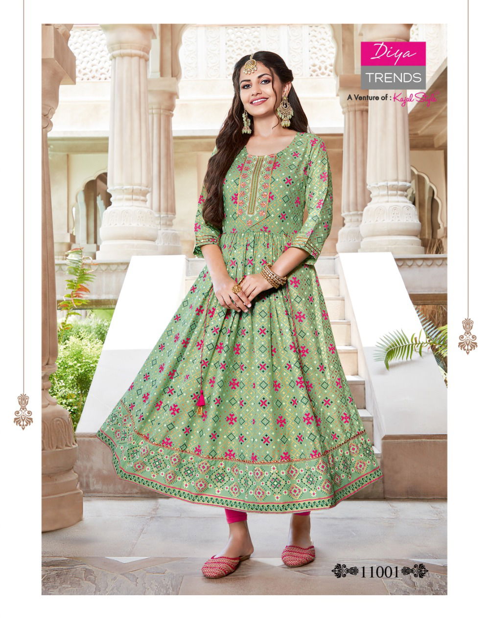 Ethnicity 11 Fancy Designer Festive Wear Rayon Fancy Embroidery Kurtis Collection